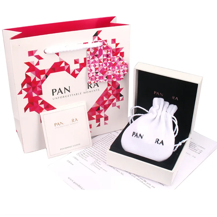 

wholesale good quality custom logo charm jewelry box for Pandora Jewelry, White