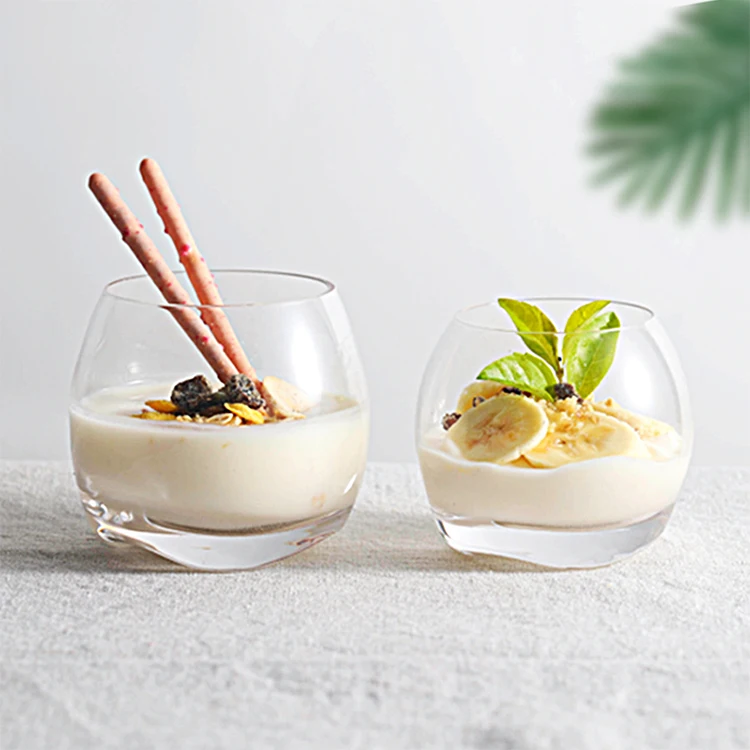 Restaurant Glassware Round Dessert Cup Glass Cute Mini Dessert Glasses