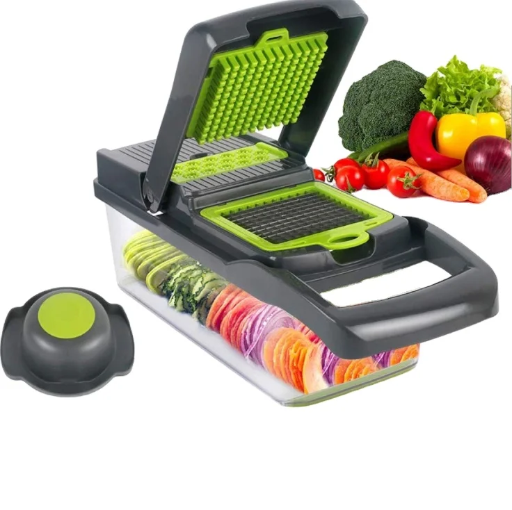 

NEW 12 in 1 Plastic Multifunction Vegetable Cutter Food Slicer Vegetable Fruit Chopper Cutter, White