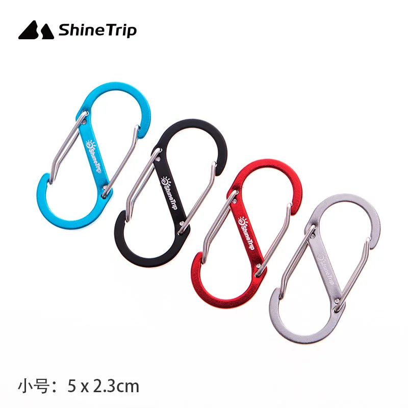 

S Type Keychain Carabiner Hook Survival Tool Outdoor Dual Buckle For Vacuum Bottle, Blue,black,red,silver