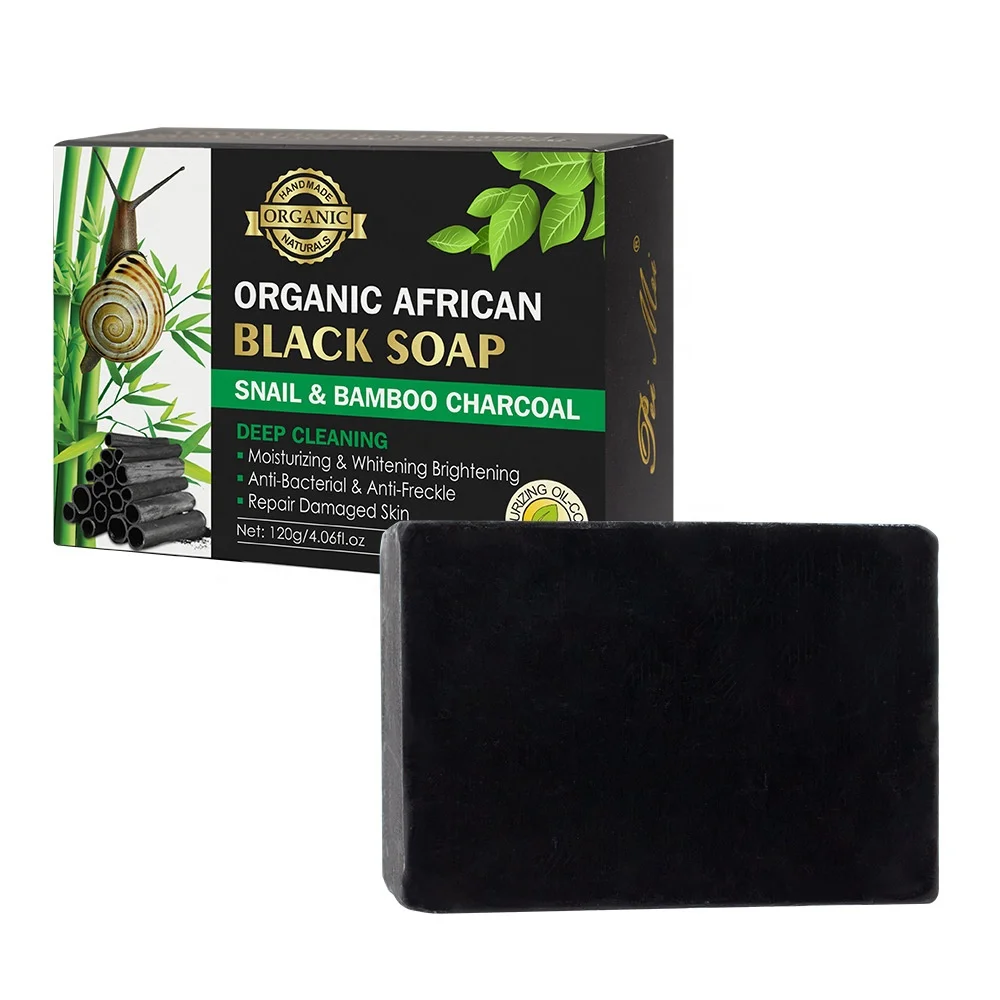 

Wholesale Organic Body Bath Soap African Black Soap Ghana Facial Cleansing Whitening Acne Blackhead Removal Savon Bath Soap
