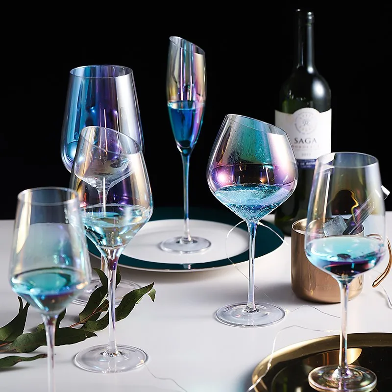 

Champagne Glass Ion-plated Rainbow Crystal Glass Wine Goblet