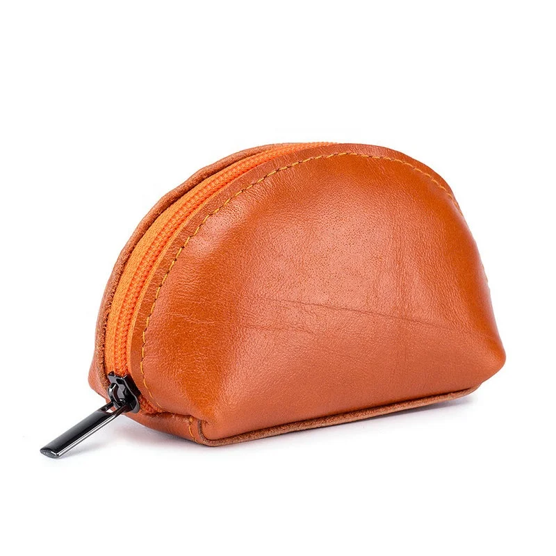 

Exquisite solid color small women wallet genuine leather zipper coin purse