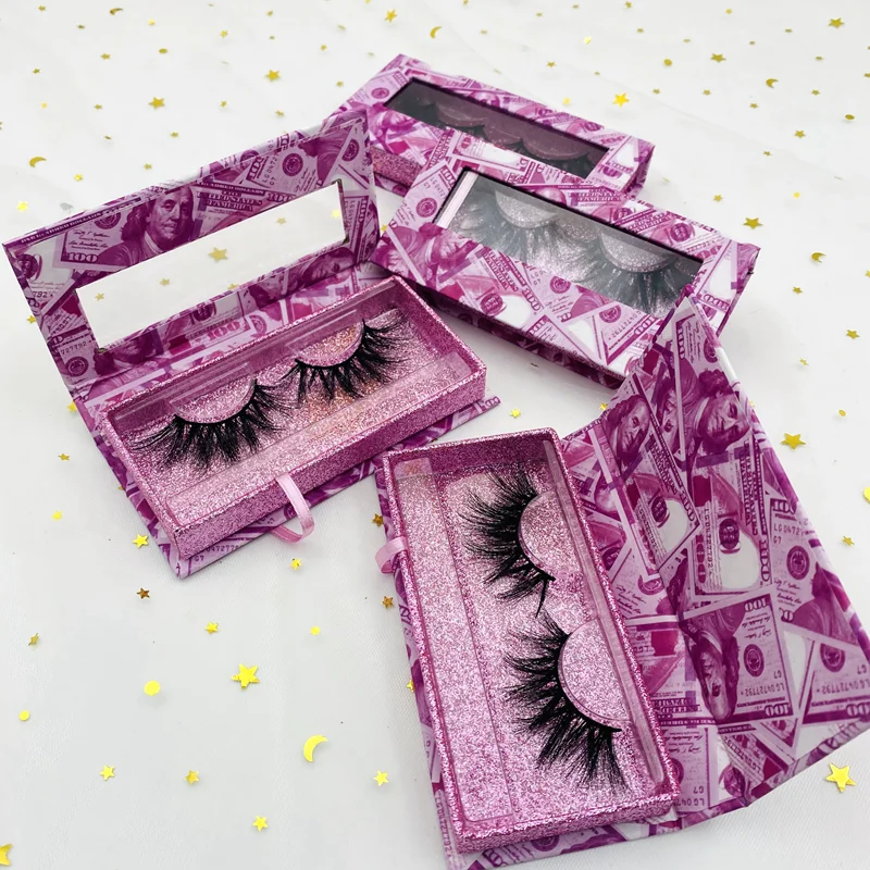 

2020 eyelash packaging box custom money lashcases lashes3d wholesale vendor 20mm 25mm 28mm, Natural black mink eyelashes