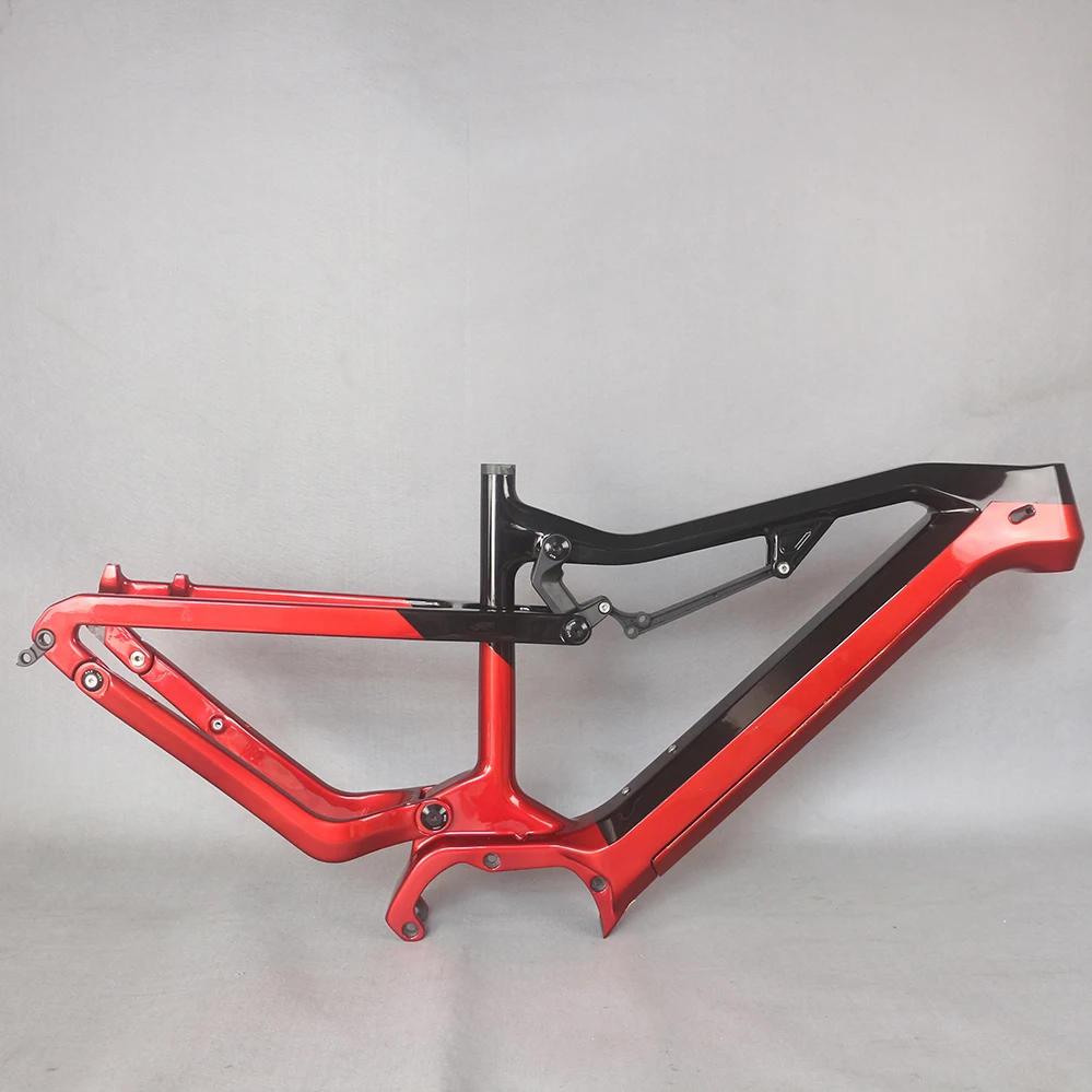 

2021 NEW E-bike carbon fiber frame bicycle MTB 29*2.3" or 27.5*2.8" E-System Electric frame bike custom paint carbon frame E22, Black