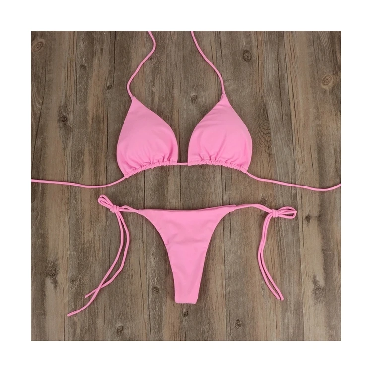 

2021 Sexy Bikini Set Low Waist Biquini Halter Two Pieces Bathing Suit