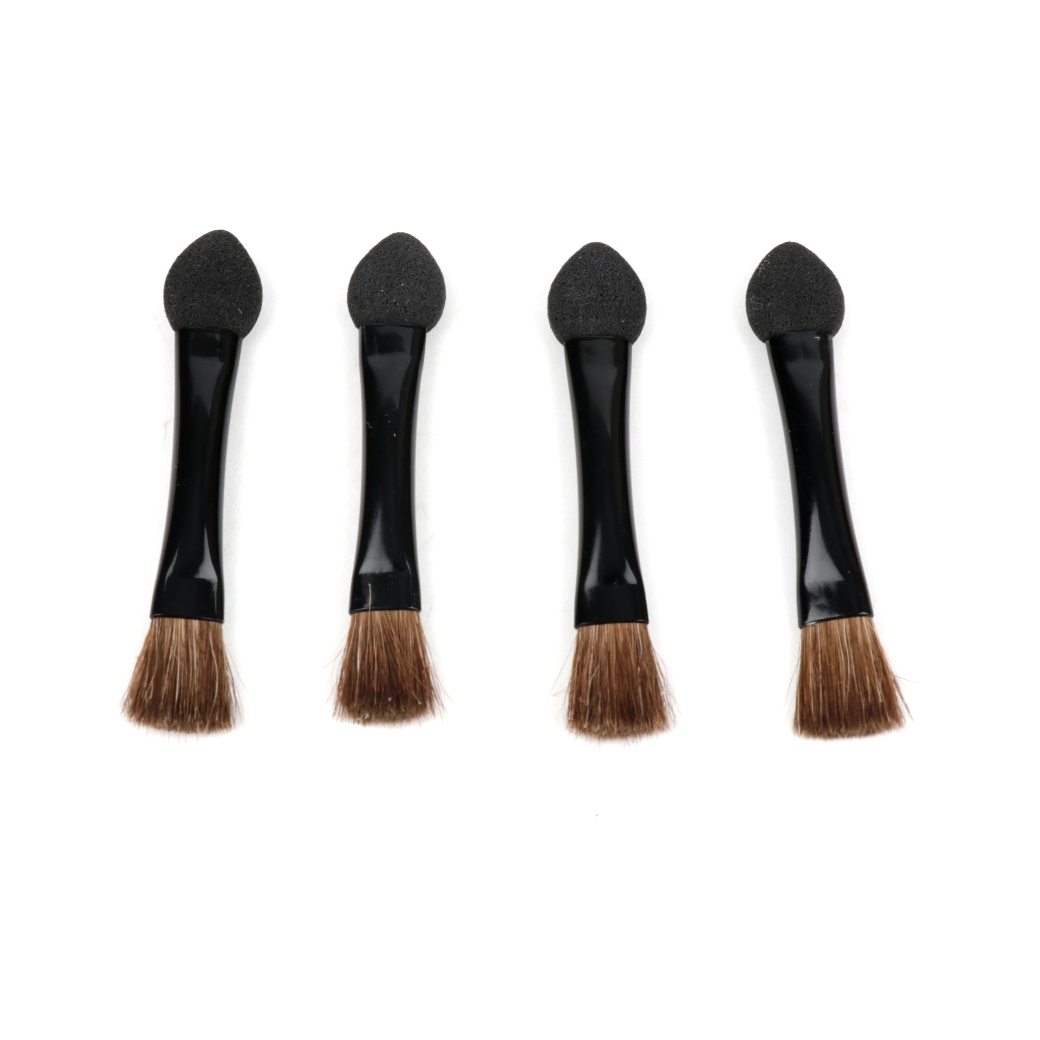 

4pcs Single Eyeshadow Brush Double Head Synthetic Fiber Sponge Makeup Brush, Black