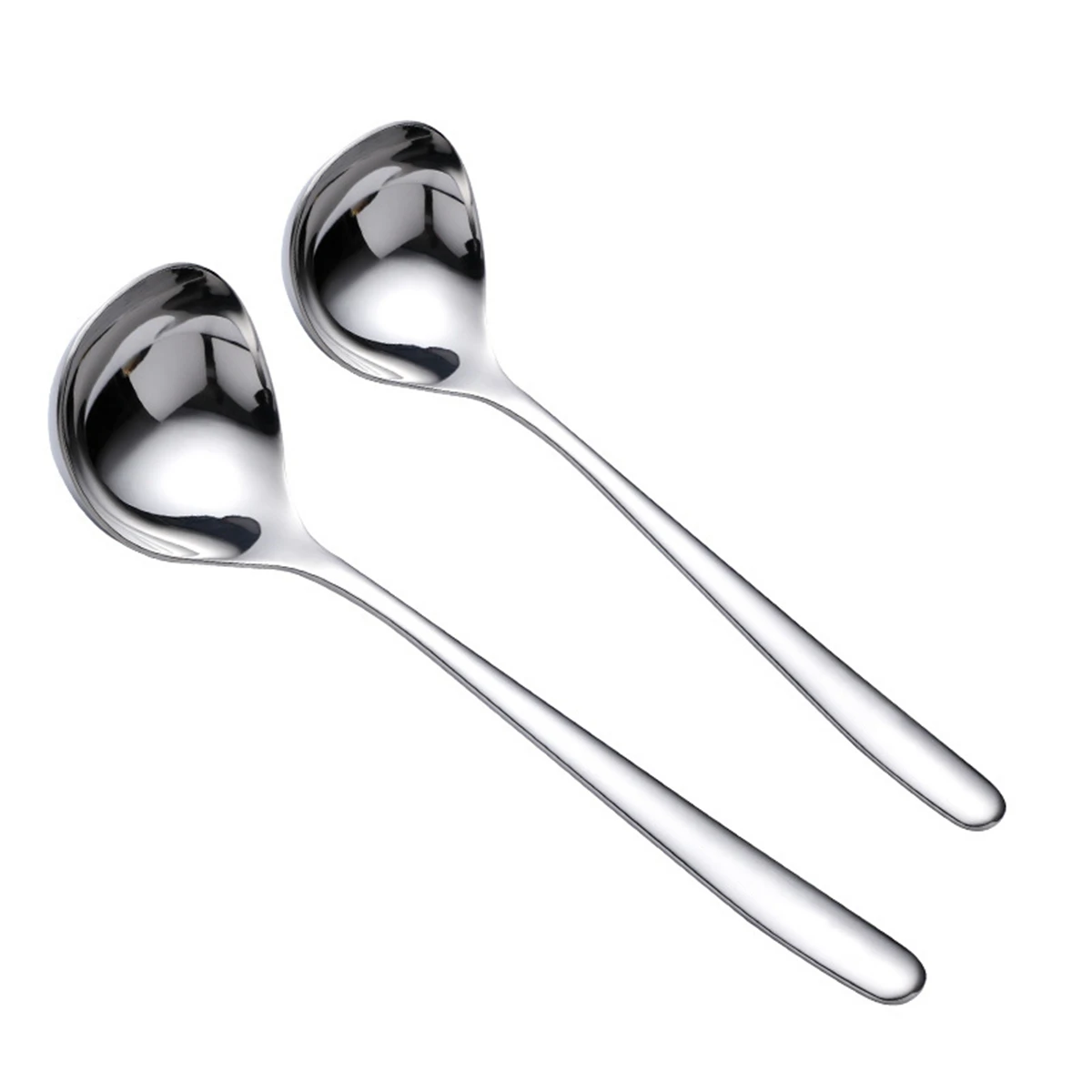 

Stainless Steel Thickening Spoon Creative Long Handle Hotel Hot Pot Spoon Soup Ladle Home Kitchen Tools, Sliver