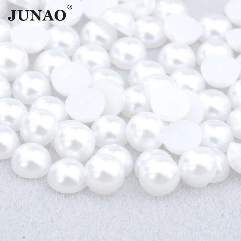 

2mm 4mm 6mm 8mm 10mm 12mm 16mm 18mm 20mm Half Round Pearls Loose ABS Plastic Beads Flatback White Pearls for DIY Decoration