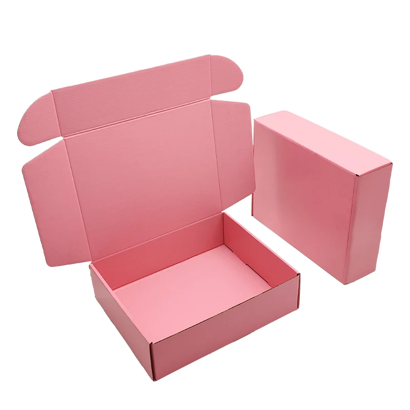 

25x20x7cm Personalized Postal Package Mailer Pink Caja De Color Carton Cardboard Eyelash Clothing Box Packaging