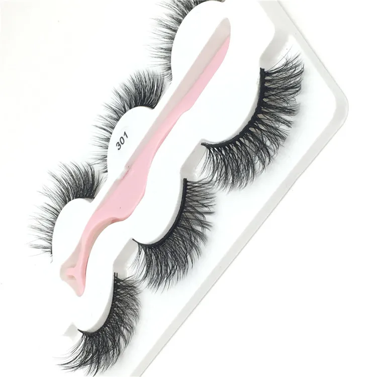 

Wholesale Faux Mink lashes 3D Silk Eyelash 3 Pairs Set With Eyelashes Tweezers