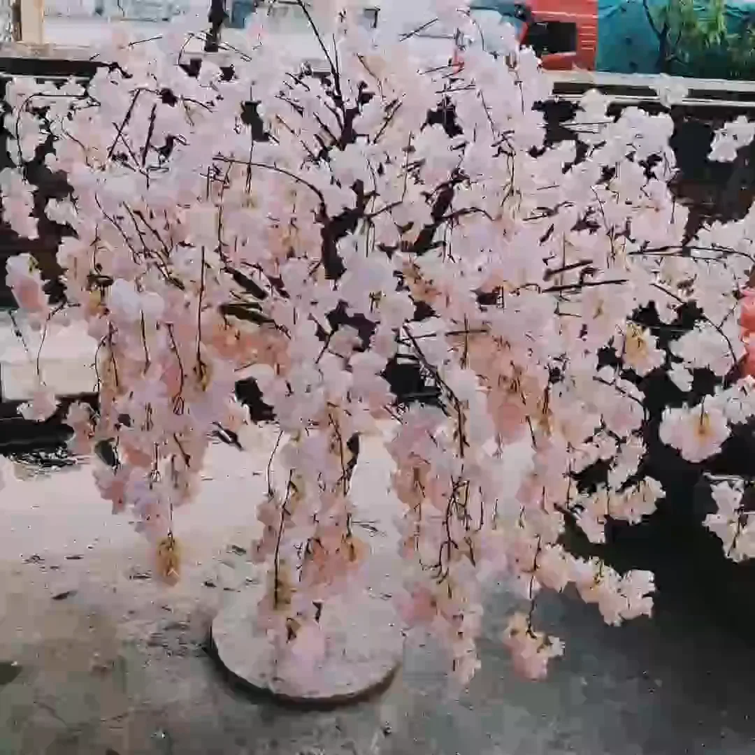 Silk Flower Decor Small Artificial Weeping Cherry Blossom Tree Wedding