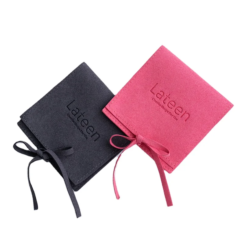 

Newest Dust Bag Velvet Pink Microfiber Jewelry Packaging Pouch Velvet Envelope Jewellery Bags with Logo Custom, Pink, white or custom