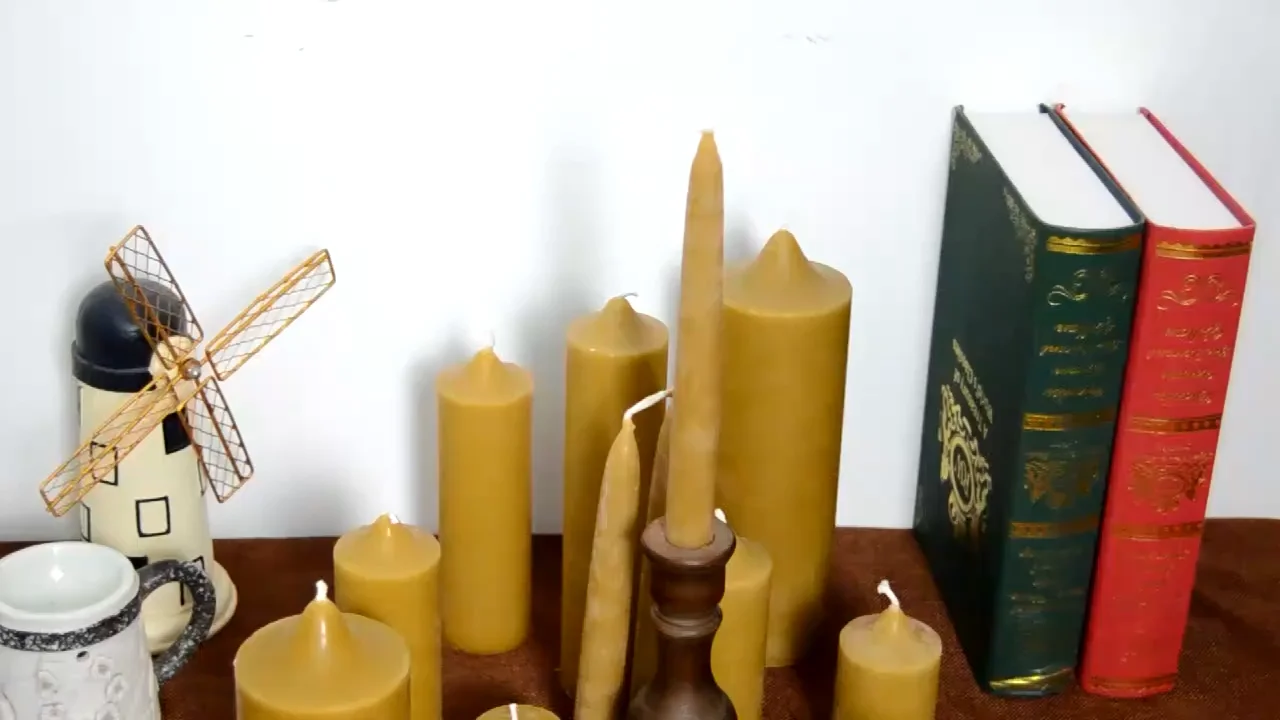 3 x 6 Beeswax Pillar Candle