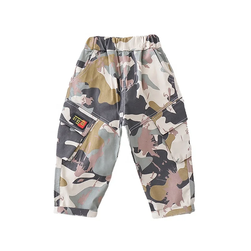 

Guangzhou children's clothing wholesale toddler boy pants dress for baby boy Boy camouflage overalls leisure long pants, Blue