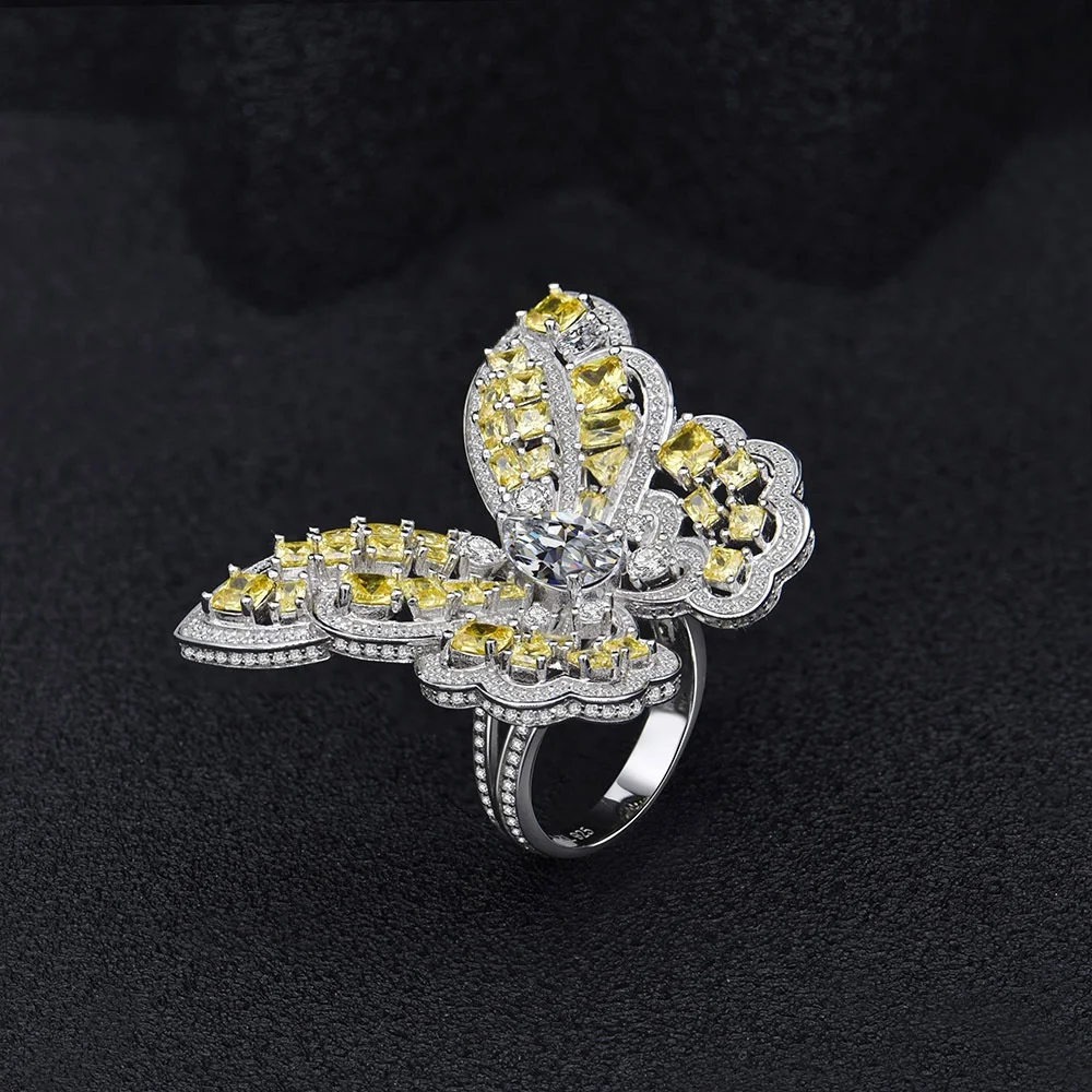 

Custom Design Jewelry 925 Sterling Silver Luxury Butterfly Ring for Party Gift