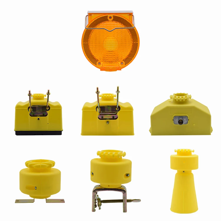 
Amber/Red Traffic Safety Warning Light Solar Barricade Lamp 