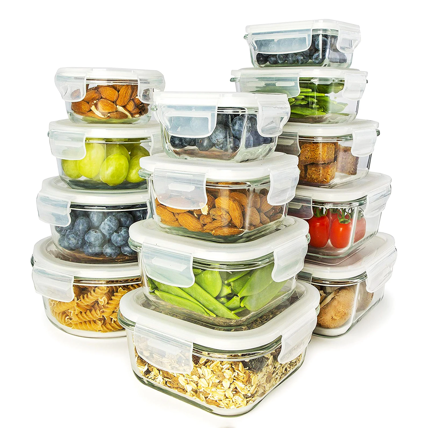 

Leak Proof Glass Box Storage set glass food container storage for wholesales, Transparent
