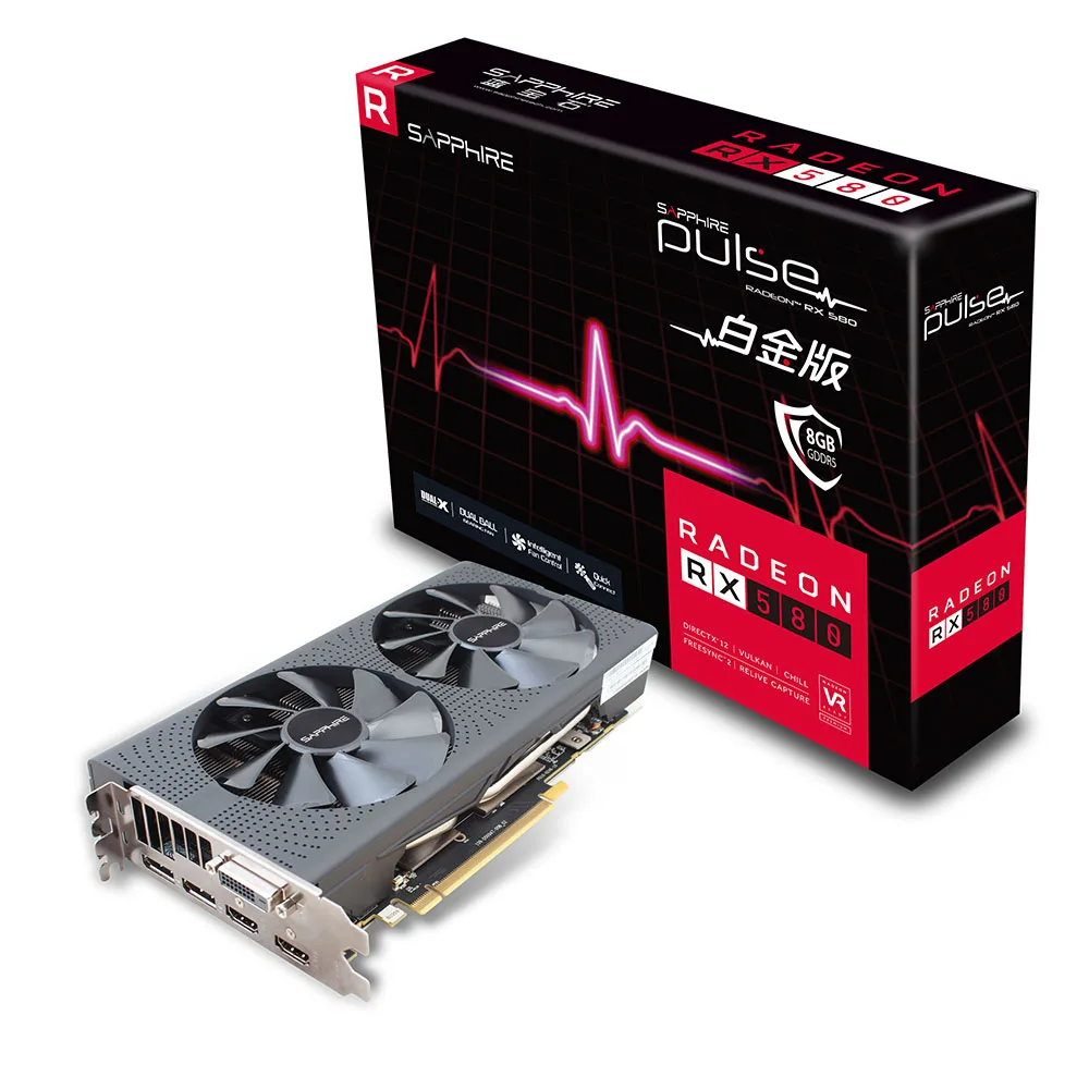 

Rumax GPU Card Original New Sapphire Radeon PULSE RX 580 8GB 256-Bit GDDR5