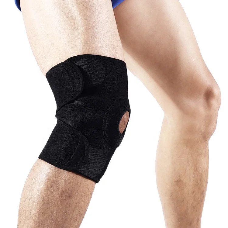 

Hot sale neoprene adjustable basketball kneepad brace kneepad outdoor sports, Black