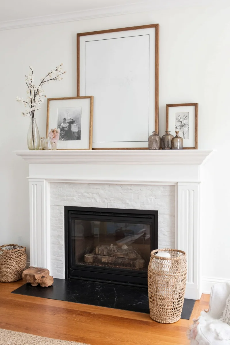 Kids playing around mantel