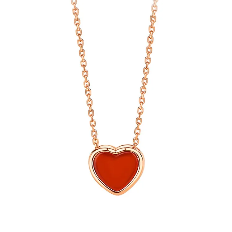 

Professional shiny zircon gold for women jewelry choker heart necklace