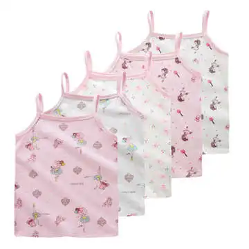 

Girls Camisole Singlet Children Underwear Tank Cute Baby Princess Undershirts Cotton Crop Tops For Kids Clothing 2021 Summer
