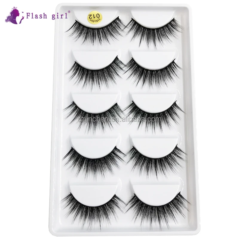 

Wholesale The newest 012 100% handmade 5pais 3D mink Eyelashes long false Eyelashes, Black color