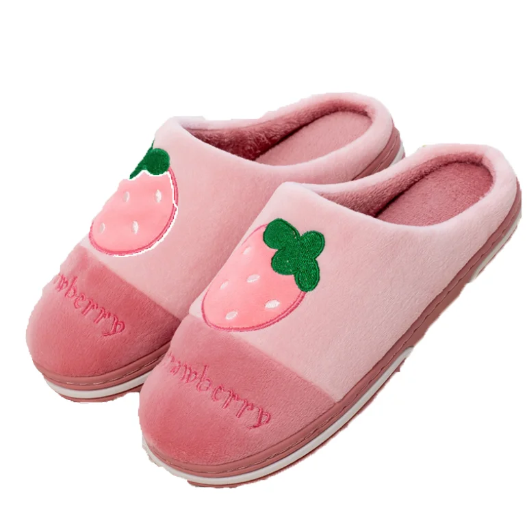 

Winter new lovely leisure plush cotton slippers for men and women home indoor warm non-slip cotton slippers, As picture