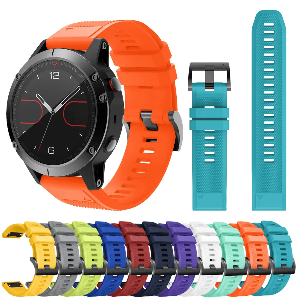 

26mm 22mm 20mm Easyfit Strap Band for Garmin Fenix 6 6X 6S 5S 5 5X plus 3HR Forerunner 935 945 Watch Quick Release silicone band