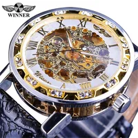 

RTS WINNER Men's Luxury Hollow Design Watches Manual Mechanical Transparent Wrist Watch Men