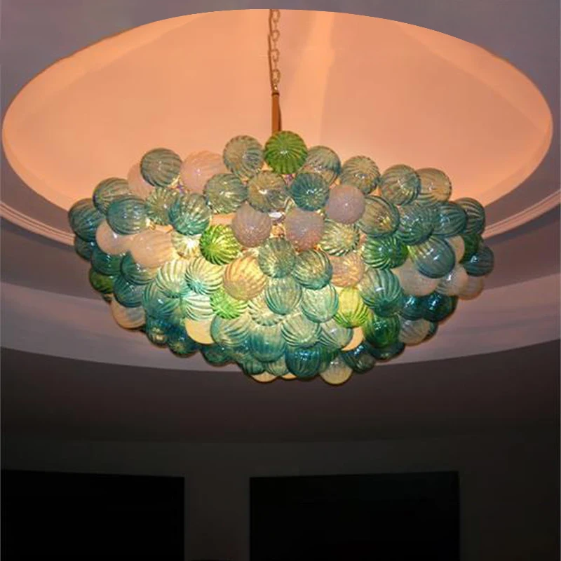 

Colored Murano Bubble Ball Glass Chandeliers and Lamps Modern Light Fixtures Ceiling, Customized