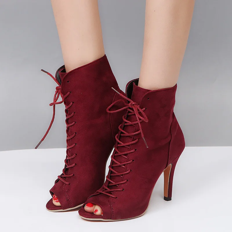 Sh10769a Lace Up High Heel Shoes Ladies 