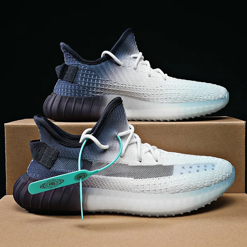 

2021 Original Quality Fashionable Sneakers 350 v3 Custom Low MOQ Chaussures Hommes Casual Breathable Sneakers, Brown blue grey