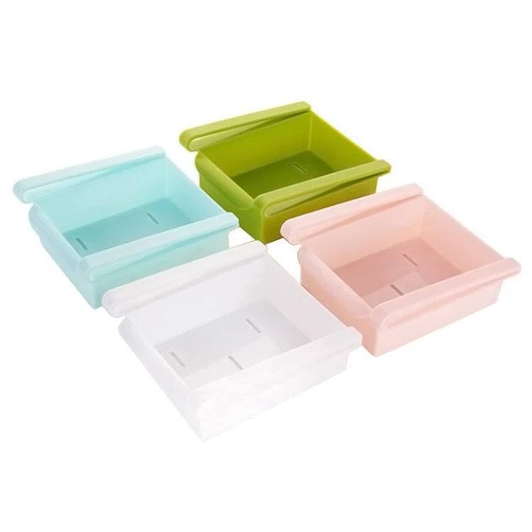 

Durable kitchen refrigerator drawer refrigerator crisper compartment storage box shelf storage basket, White, green, blue, pink