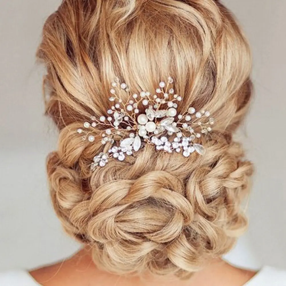 

Silver Hair Clip Vintage Wedding Bridal Pearl Flower Crystal Hair Pin Bridesmaid Clip Comb Bride Hair Jewelry Accessories