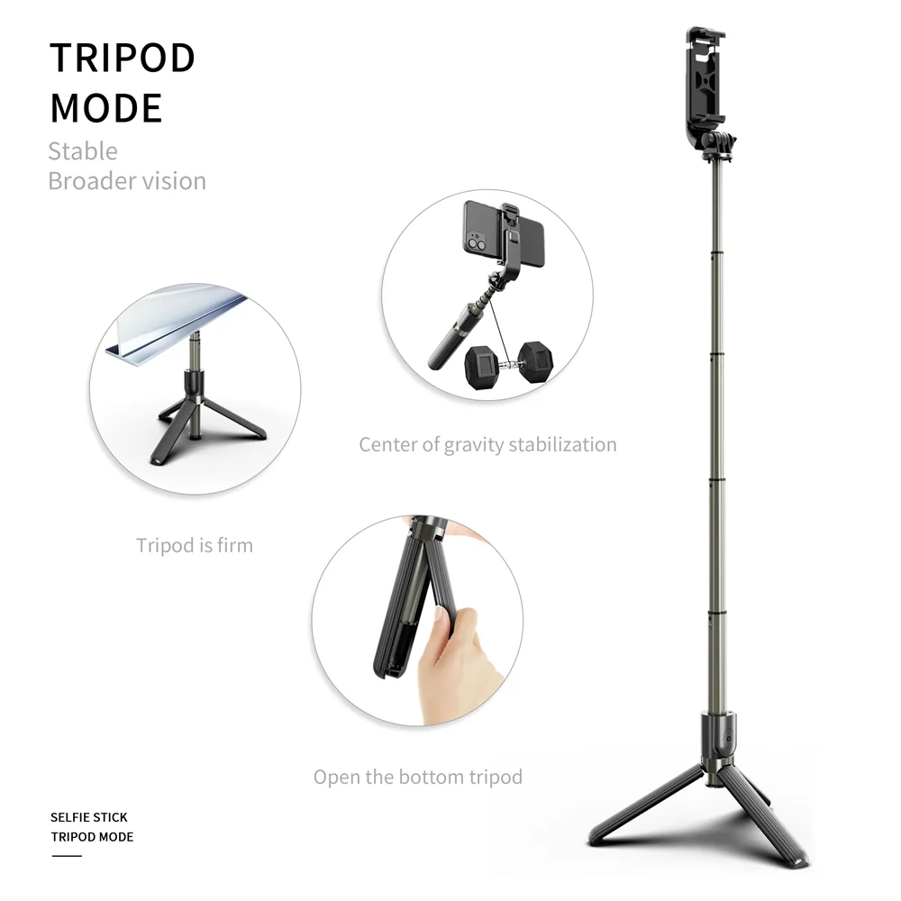 
Wireless Foldable Selfie Stick Tripod with Remote Controller for Smartphone 