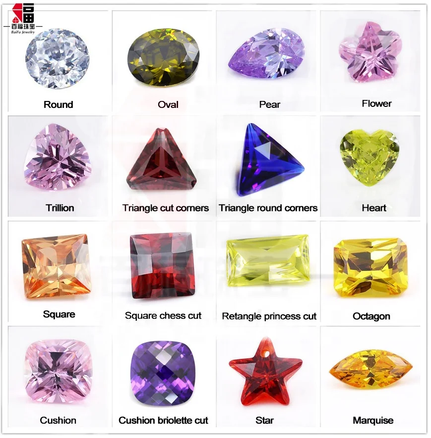 Baifu Jewelry Wholesale Price Various Shape Loose Zirconia CZ Stones