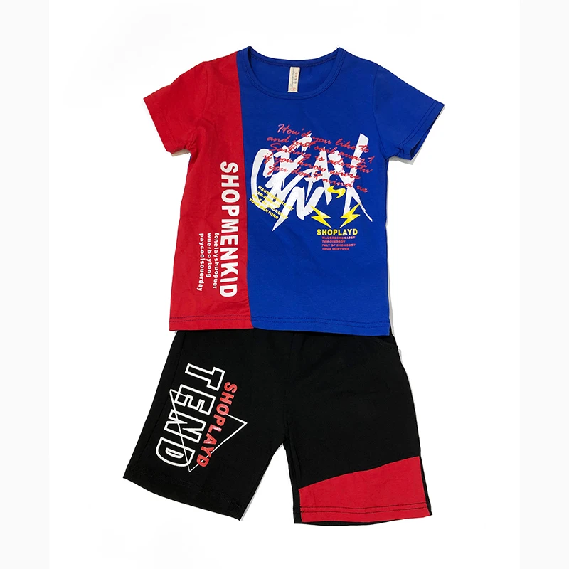 

Kids Two Piece Set 1-5 Years 100% Cotton Summer T-shirt Kids Shorts Clearance Stock Lots Children Clothes Boy's Clothing Sets