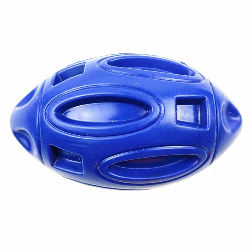 

Amazon hot style pet toy dog rubber sounding football bite resistant sounding dog ball in stock, Dark blue, light blue, orange, green