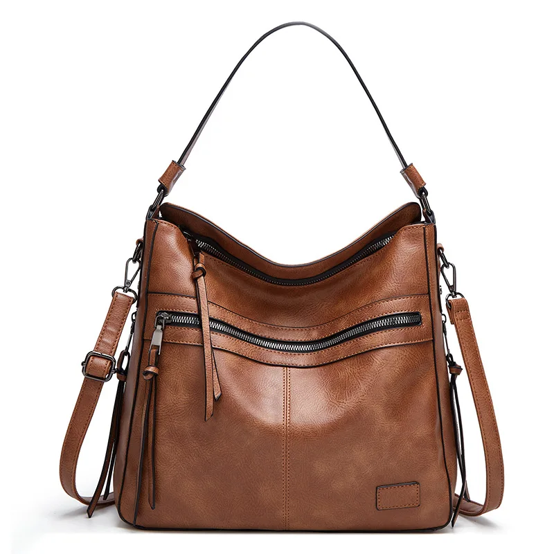 

EG209 latest vintage vegan leather top quality handbag bucket bag crossbody for women