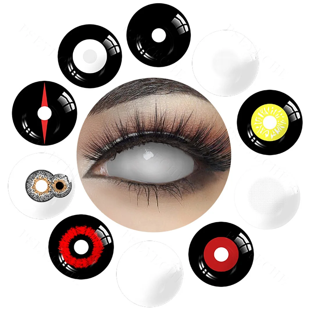 

Free Shipping Pseyeche 22mm sclera lenses sharingan contacts Fancy look Crazy Colored contacts halloween contacts lenses