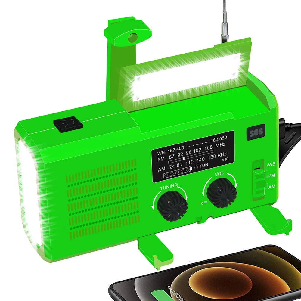 

Factory Price Hand Crank Solar Panel Portable Radio Flashlight Emergency FM/AM/NOAA Weather Band Radio