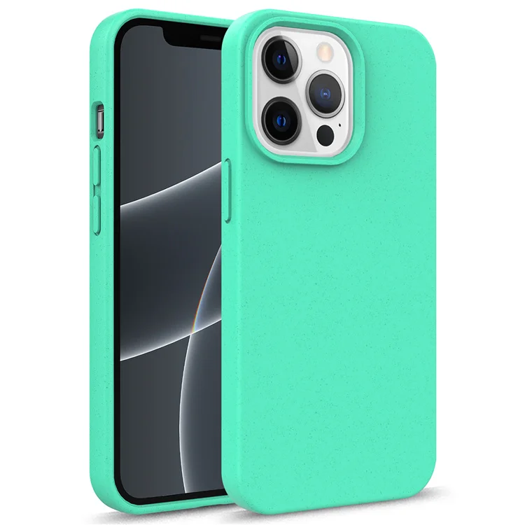 

customisable full eco friendly wheat straw biodegradable tpu mobile cell phone case for apple iphone 13 12 11 pro max mini 2021