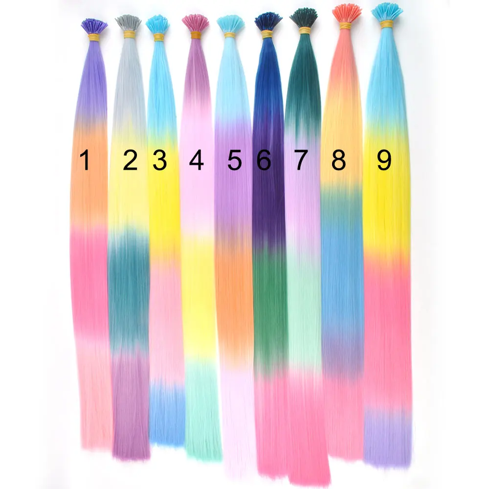 Cheap Wholesale Ombre Synthetic Hair Extensions Lady Rainbow Hair I Tip Hair  Extensions - Buy Rainbow Hair Extensions,Rainbow Hair,Lady Rainbow Hair  Product on Alibaba.com