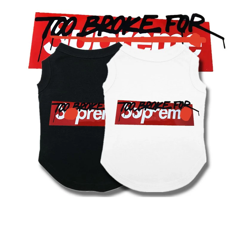 

Hot selling fashionable popular brand printing logo pet clothes dog vest