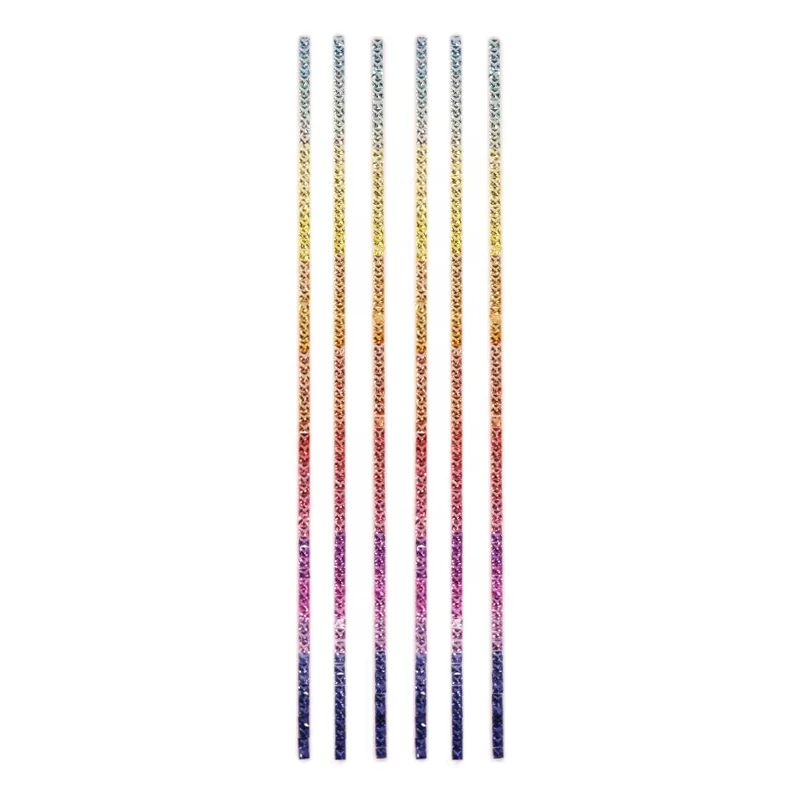 Rainbow-Colored Synthetic Multi-Color Mixed Princess Cut Sapphire for Jewelry Raw Material-Red Blue Pink Green