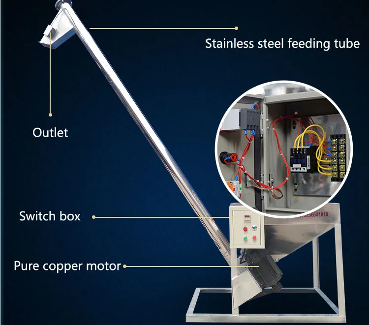 Flexible helix cement auger vertical screw conveyors for grain 