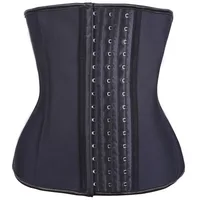 

Women firm control 9 steel bones latex waist cincher waist trainer with large hooks and eyes private label
