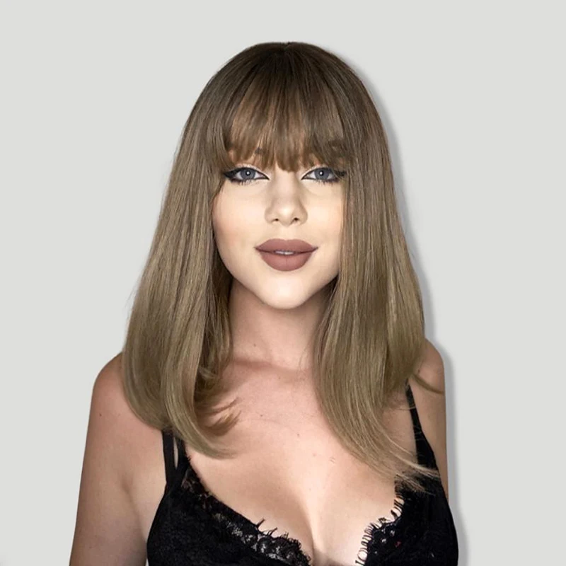 

BVR Wigs synthetic hair long body wave wavy wig Women's bangs in pakistan Bangs wigs synthetic hair